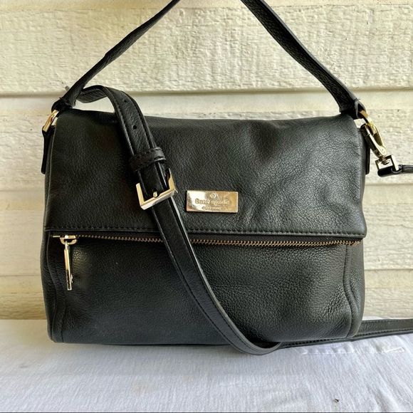 kate spade Handbags - KATE SPADE Leila Darcy Thompson Black Flap Top Handle Satchel Crossbody Hobo
